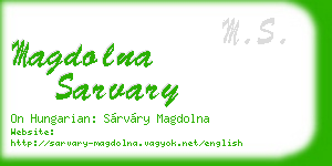 magdolna sarvary business card